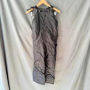 London Fog Kids Snow Pants Bibs Size Small 8 Black Insulated Cargo Pocket